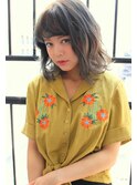 切りっぱなし　ざっくりボブ　外ハネ