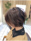 20代30代40代大人可愛い☆前下がりショート×ベージュカラー