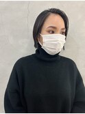 オールバックぱつっとボブ