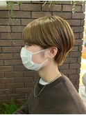 マッシュショート/耳だしショート/アースカラー@20代30代