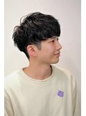 ナチュラルニュアンスパーマ刈り上げマッシュ