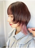 ウルフカット×インナーカラー 10代20代30代