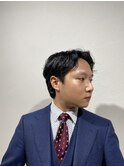 束感刈り上げビジネス七三ツーブロックアップバング１２２１