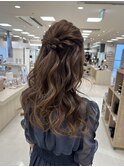 ハーフアップ/結婚式ヘアセット