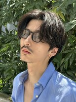 シャドウパーマ毛流れヘアセンターパートニュアンスパーマ原宿