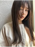 ワンレンベースに顔周りにレイヤーを☆