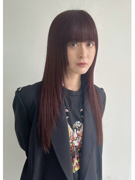 トリッカ 銀座(tricca) シャギーレイヤー/ピンクカラー/ロングレイヤー/レッドカラー