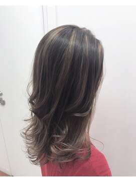 エヌプラスリタ 近鉄八尾(N+lita) くびれヘアアプリコットオレンジハイライトカラーサーフカラー