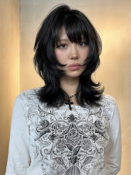 原宿/ウルフカット レイヤー デザインカラー ルーツカラー   