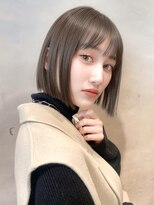 ナミ ギンザ(NAMI ginza) 大人ボブ銀座レイヤーカットミディアムボブグレージュ前髪