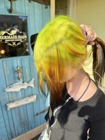 マーメイドヘアー(MERMAID HAIR)&nbsp;ブリーチ2回塩基性キミドリルーツカラー