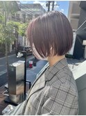 「NUDE」#ピンク 20代30代40代ミニボブ 前下りボブ フレンチボブ