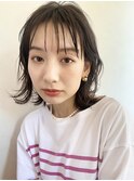 外ハネぱつっとボブ外ハネボブパーマ顔まわりレイヤーボブウルフ