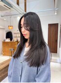 髪質改善酸性ストレート/黒髪ロングレイヤーカット