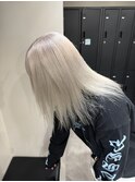 12509髪質改善金髪ホワイトブロンドシルバーアッシュストレート