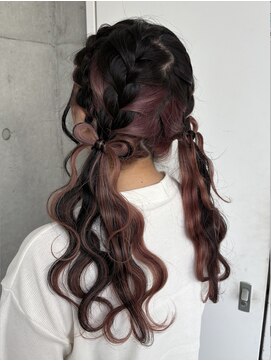 スタジオカラー(Studio Color) 編み込み×リボンツインテール