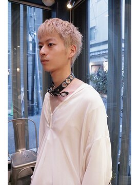 ステップボーンカットオオサカ(STEP BONE CUT OSAKA Via TICK-TOCK) 【ステップボーンカット】ホワイトブロンド/メンズショート