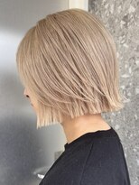 サンクマーケット 渋谷(cinq MARKET) 渋谷ブリーチカラータッセルボブ顔周りレイヤー切りっぱなしボブ