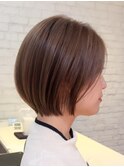 武蔵小杉大人丸みショートボブ秋冬カラー透明感ブラウンカラー