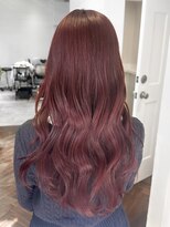 ラレイ ハラジュク(Lalei harajuku)&nbsp;【白石】ブリーチなし赤髪チェリーレッド艶カラーロング原宿