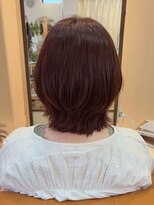 アビエクレール 河内花園(abije claire) くびれショートボブ×カシスブラウン【河内花園駅】