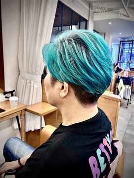ハマザキ 本店(HAMAZAKI) ルーツカラーシルバー×ピーコックブルー