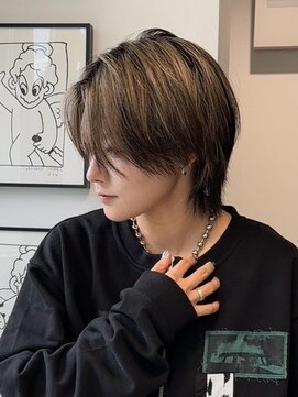 ウーズ ハラジュク(Ooze.HARAJUKU) ハッシュカットグレージュデザインカラーツートーンカラー原宿