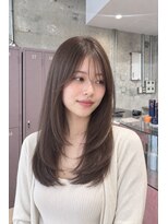 ユニオン(Union)&nbsp;シースルーバングのキャラメルブラウンストレートロング