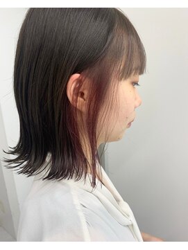 リグフクオカ(L.I.G fukuoka) 【L.I.G fukuoka】王道インナーカラー切りっぱなしボブ