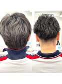 刈り上げ×緩めツイストパーマ