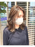 大人可愛いハイライトカラー脱白髪染め外国人風武蔵小杉