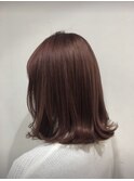 ボブ×ピンクブラウン