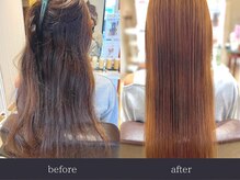 【酸性ストレート】で髪がしなやかに、指通りが柔らかくなります♪