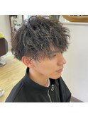 イケメンパーマ/黒髪ショート/ツイスパ