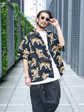 クラスコウベ 三宮店(Krass kobe) MEN’S HAIR波巻きオールバックスタイル【上野　竜司】