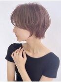 大人可愛い前髪ありのひし形マッシュショートパーマ20代30代