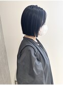 YOKE 切りっぱなしボブ大人ボブミニボブアッシュブラック艶髪