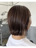 切りっぱなしボブ/ハイライト/ミニボブ