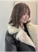 肩ボブレイヤー くびれヘア 似合わせレイヤーカット ベージュ