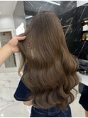 オリーブブラウン/ブリーチなし/ダブルカラー/髪質改善/韓国風