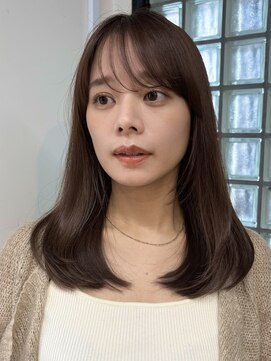 ガーデン 銀座(GARDEN) 美髪ストレートレイヤー/シースルーバング/暗めカラーグレージュ