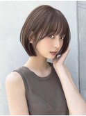 韓国/小顔/黒髪/ココアベージュ/銀座/ショートボブ