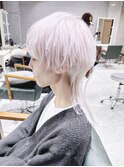 ホワイトカラーロングウルフ/ハイトーンカラー