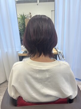 ウイ バイ ファースト 北四番丁店(u'i by first) ラベンダーピンク×くびれレイヤーショート