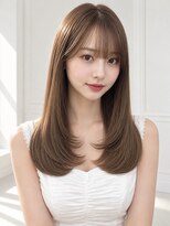 ユーフォリア エヌ 池袋サンシャイン通り店(Euphoria +n)&nbsp;ロングストレートレイヤーシースルーバングアッシュブラウン