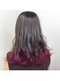 セミロング×裾カラーベリーバイオレット