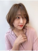 【佐藤健太郎】大人かわいいミルクティーベージュウルフボブ