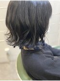 インナーカラーちらっとブルージュ