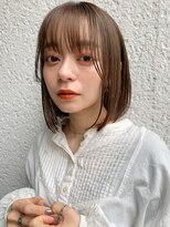 エムクランメイクス 原宿 表参道(m.clan MAKE'S)&nbsp;内巻きボブ透明感カラーブリーチなしオリーブベージュ小顔カット