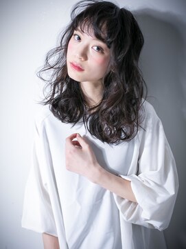 カバーヘア ブリス 川口(COVER HAIR bliss) 大人可愛いネイビーアッシュ韓国風レイヤーv川口10代20代30代